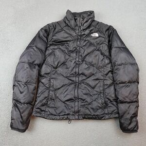 North Face Jacket Womens Medium Black 550 Down Puffer Quilted Zip Coat Warm
